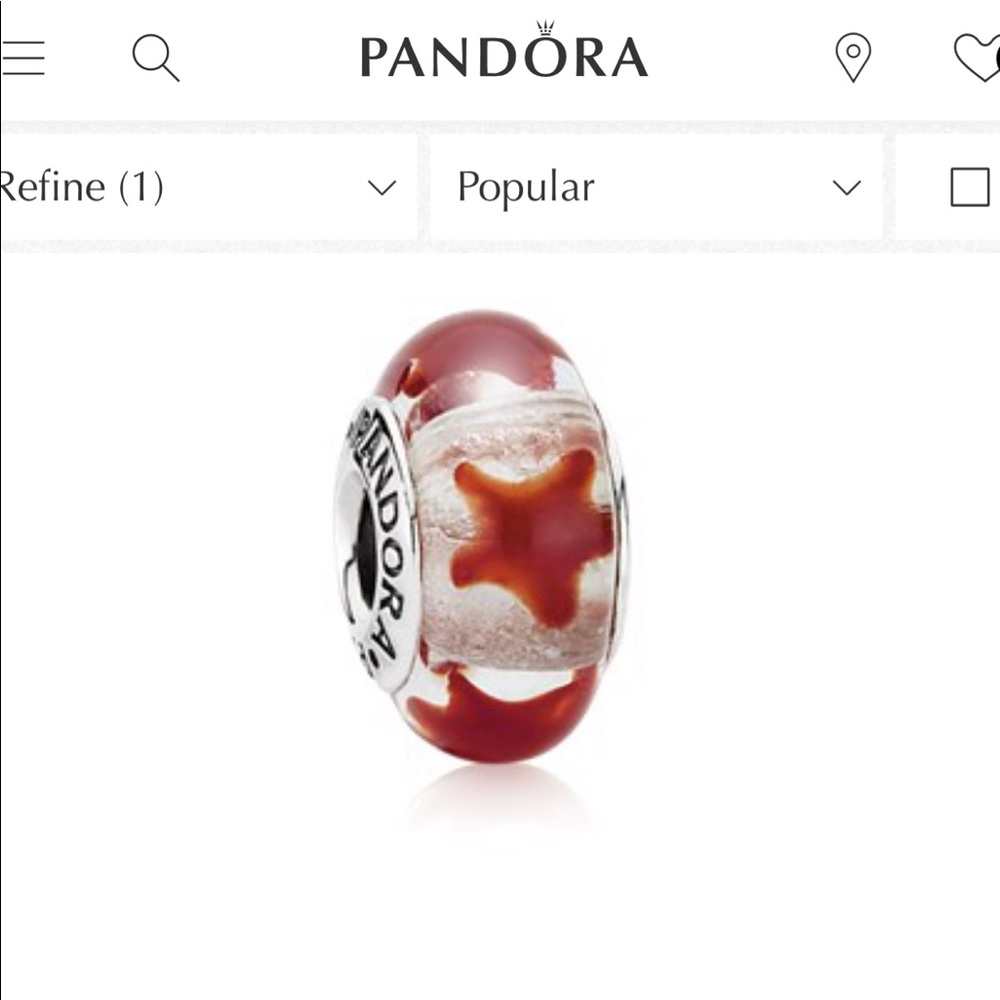 PANDORA charm glass Bead/Charm